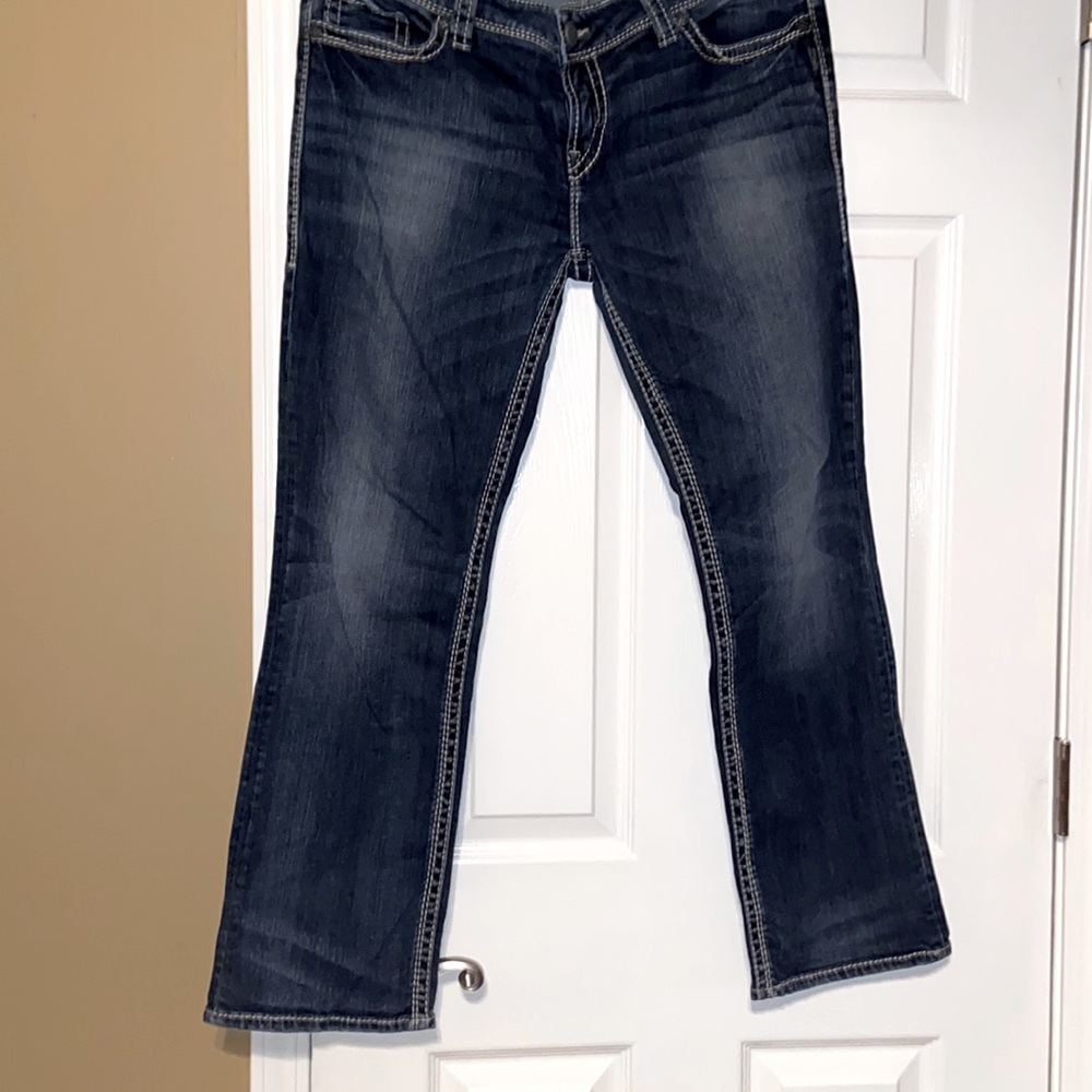 Silver Jeans Women's Straight Leg Dark Wash Denim